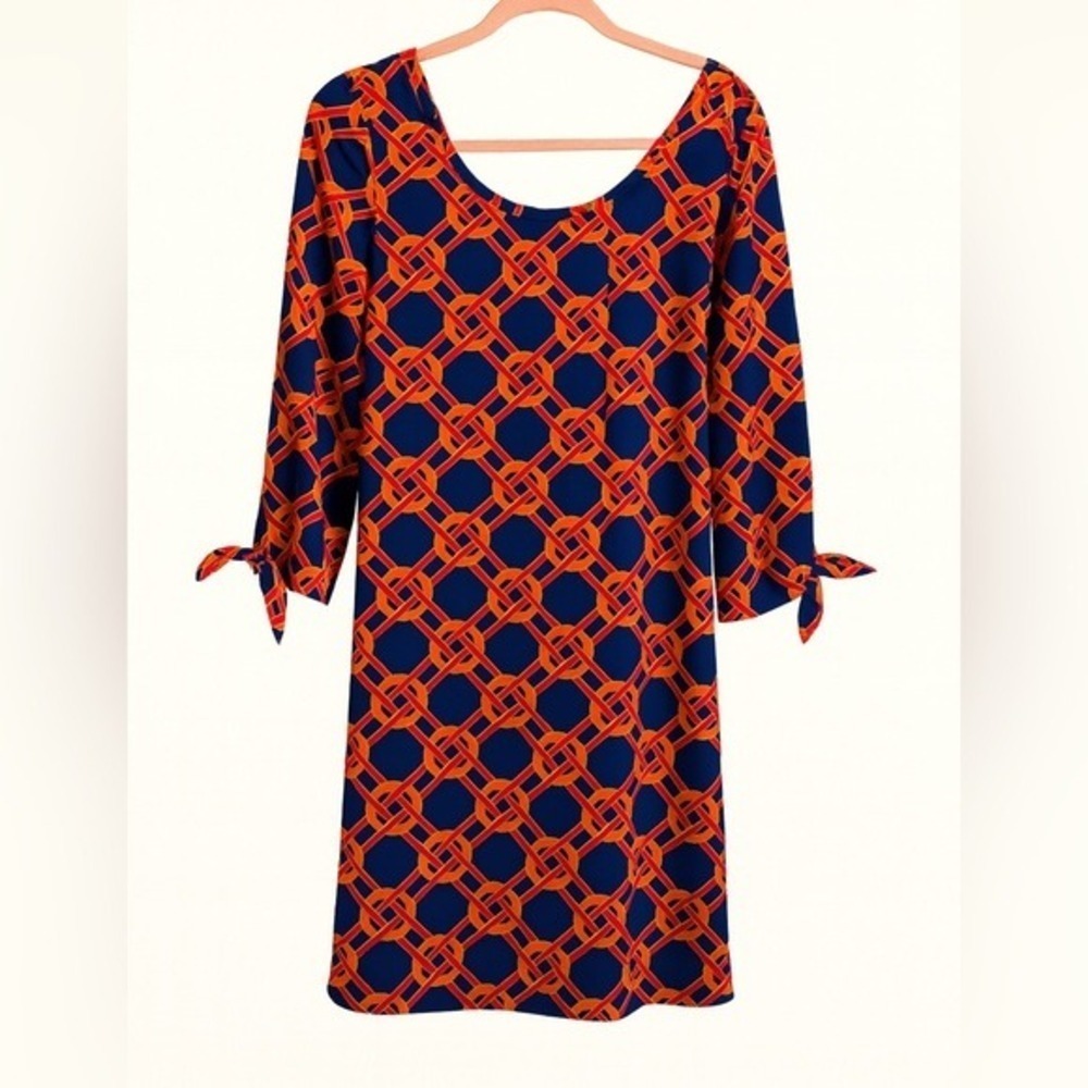 Mud Pie Jersey Knit Dress Size Medium Scoop Neck Tie Sleeve Stretchy & Comfy